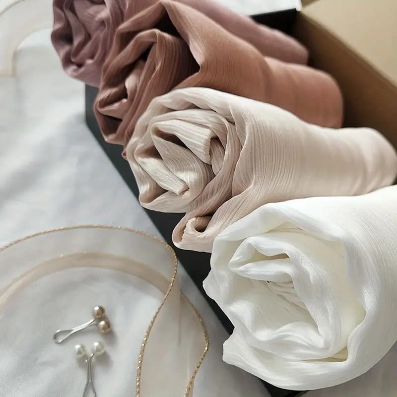 Crinkle satin scarves